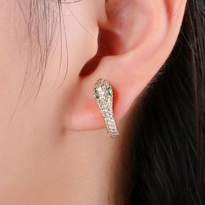 18K Gold Filled Snake Hoop Earrings